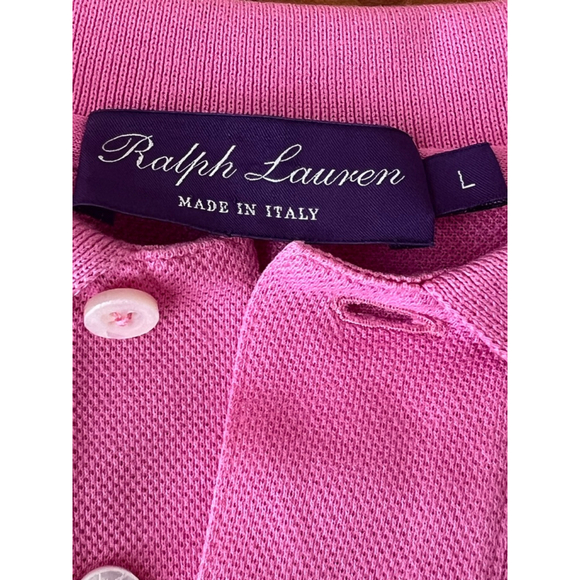NWOT Ralph Lauren Pink Short Sleeve Polo Tee L with Purple Logo L - Picture 6 of 7